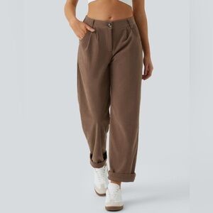Halara Women’s Mid Rise Corduroy Pants Acorn Brown NWT (Size Small Tall)
